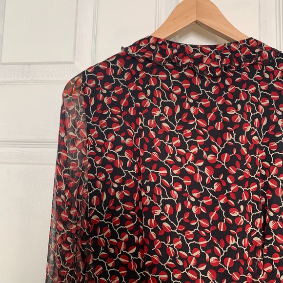 Anna Sui, Wrapped Bohemian Silk Chiffon Dress SIZE 6 - Picture 4 of 8